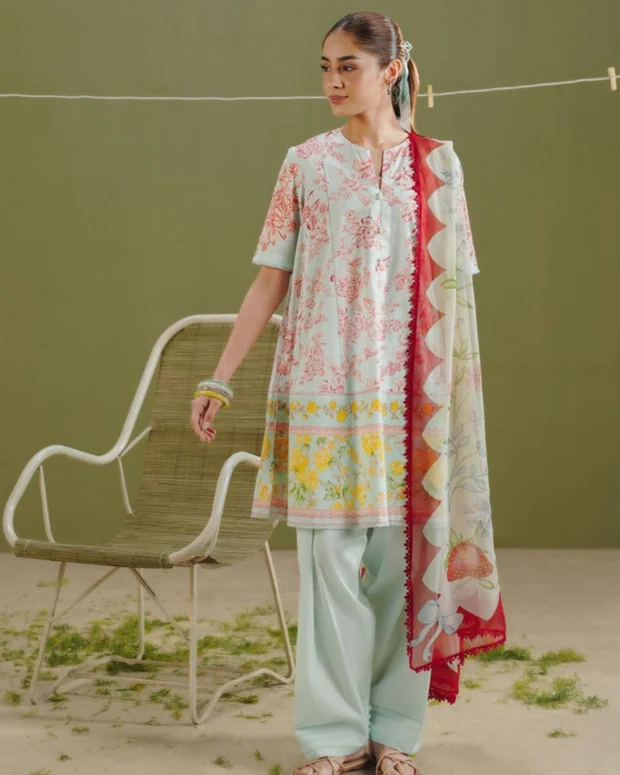 COCO Prints | 3-Piece Digital Printed Lawn Suit | (Unstitched) ELVO-4B