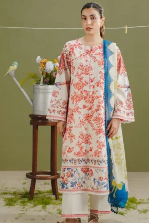 COCO Prints | 3-Piece Digital Printed Lawn Suit | (Unstitched) ELVO-4A