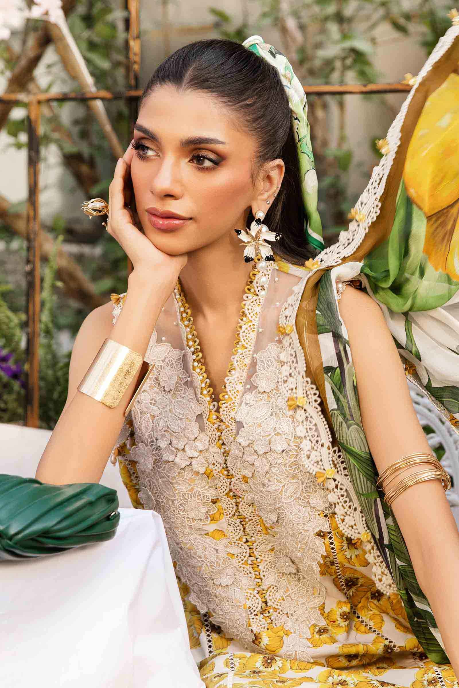 3 Piece Unstitched Embroidered Lawn Suit | MPT-2606-A - Image 3