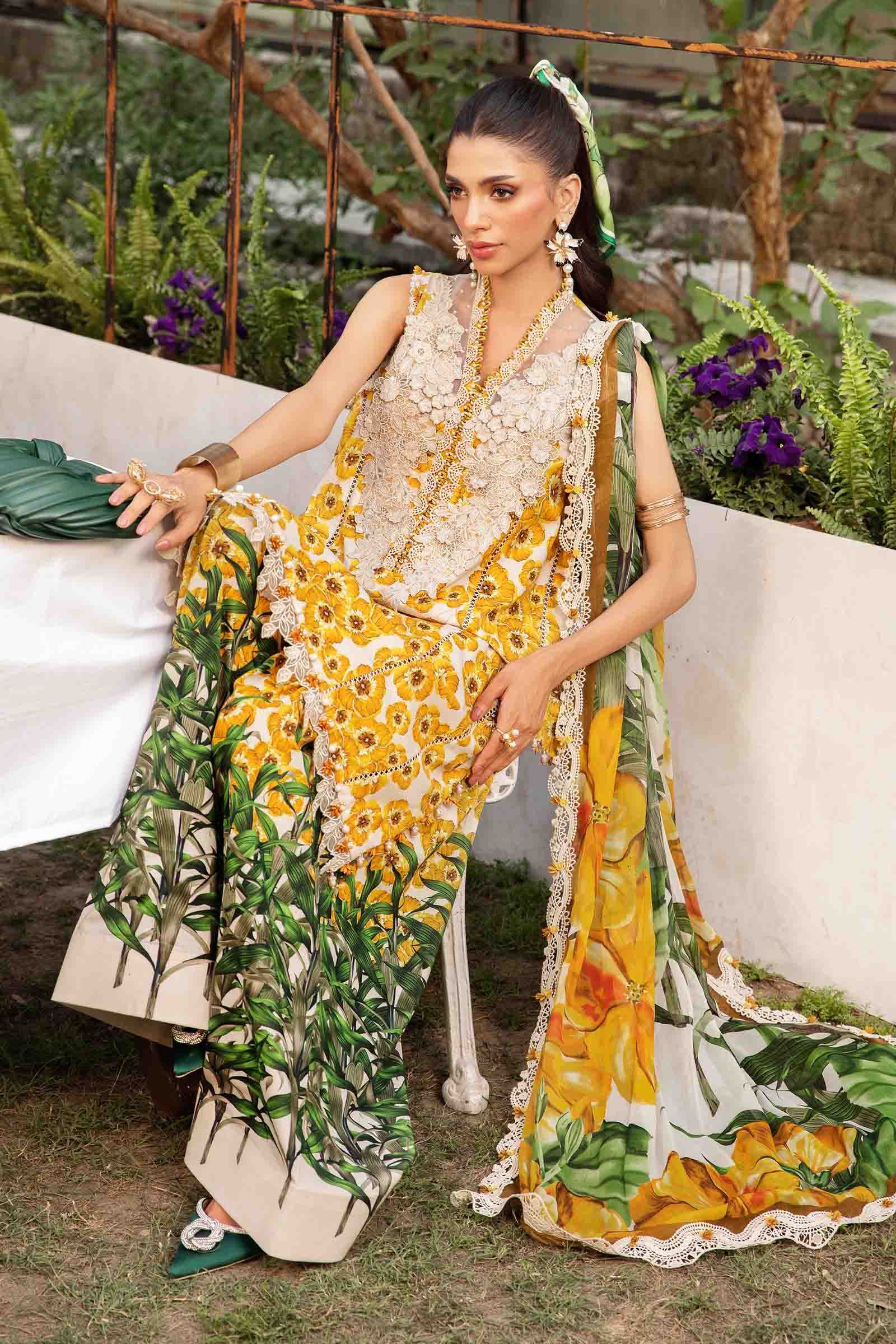 3 Piece Unstitched Embroidered Lawn Suit | MPT-2606-A - Image 4
