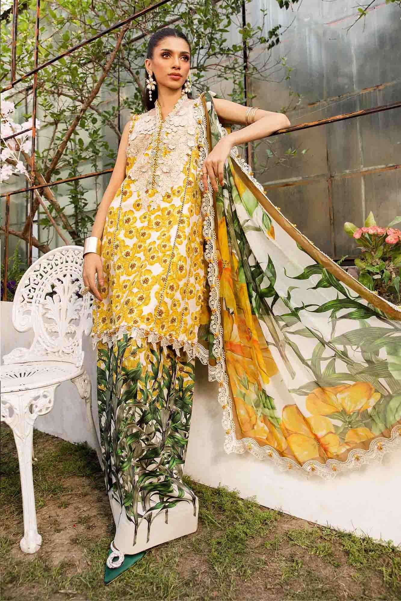 3 Piece Unstitched Embroidered Lawn Suit | MPT-2606-A - Image 5