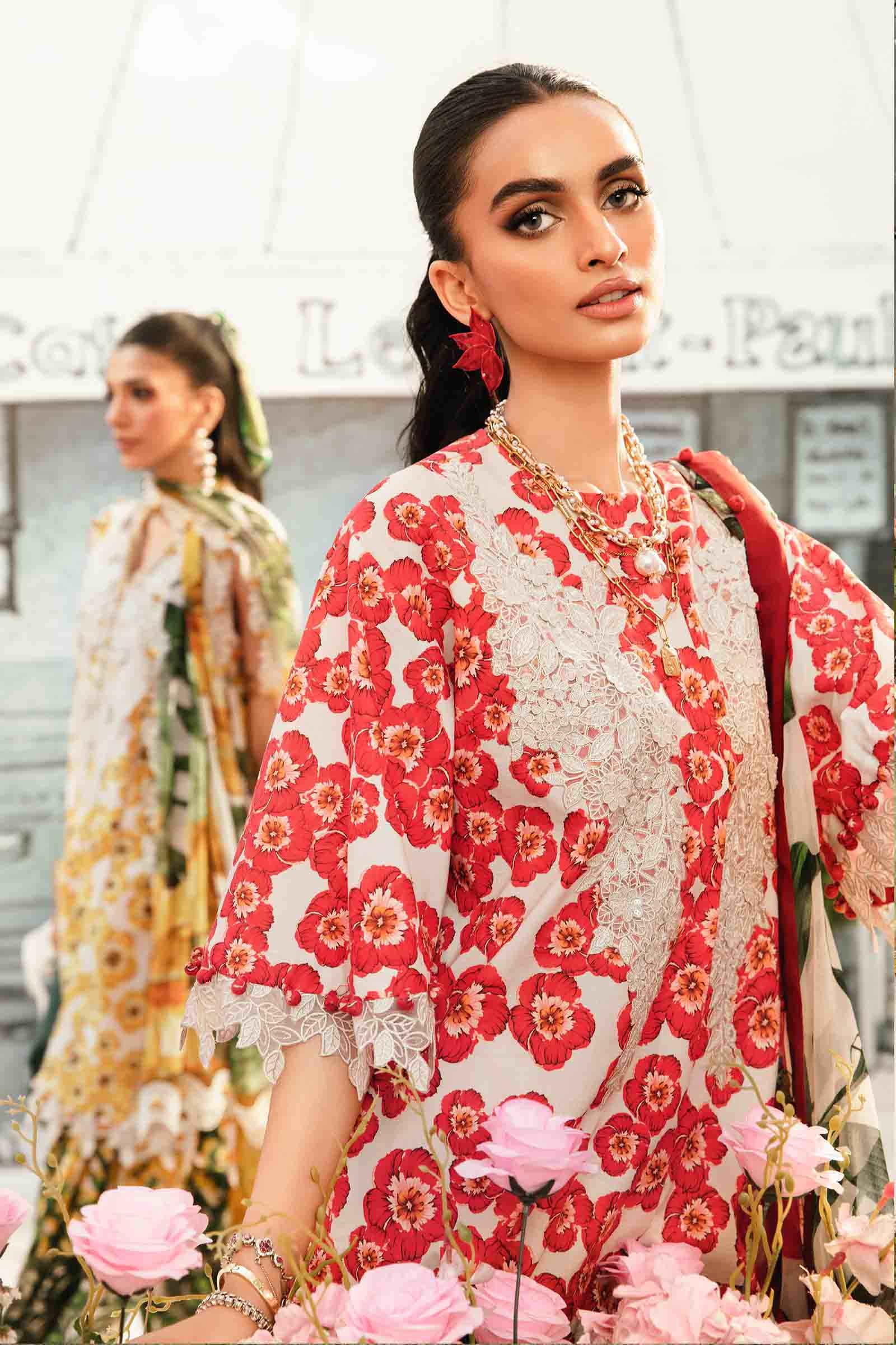 3 Piece Unstitched Embroidered Lawn Suit | MPT-2606-B - Image 2
