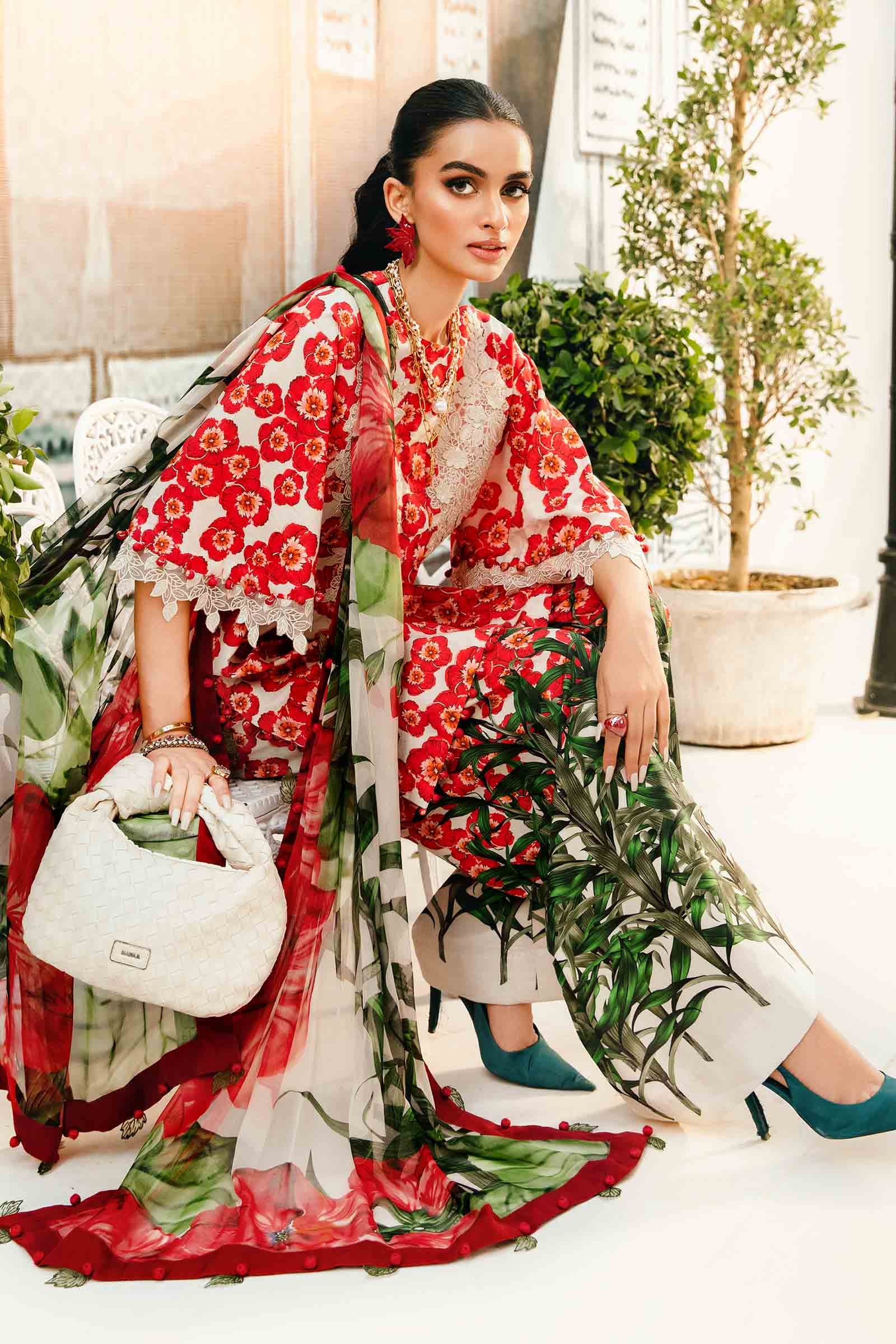3 Piece Unstitched Embroidered Lawn Suit | MPT-2606-B - Image 3