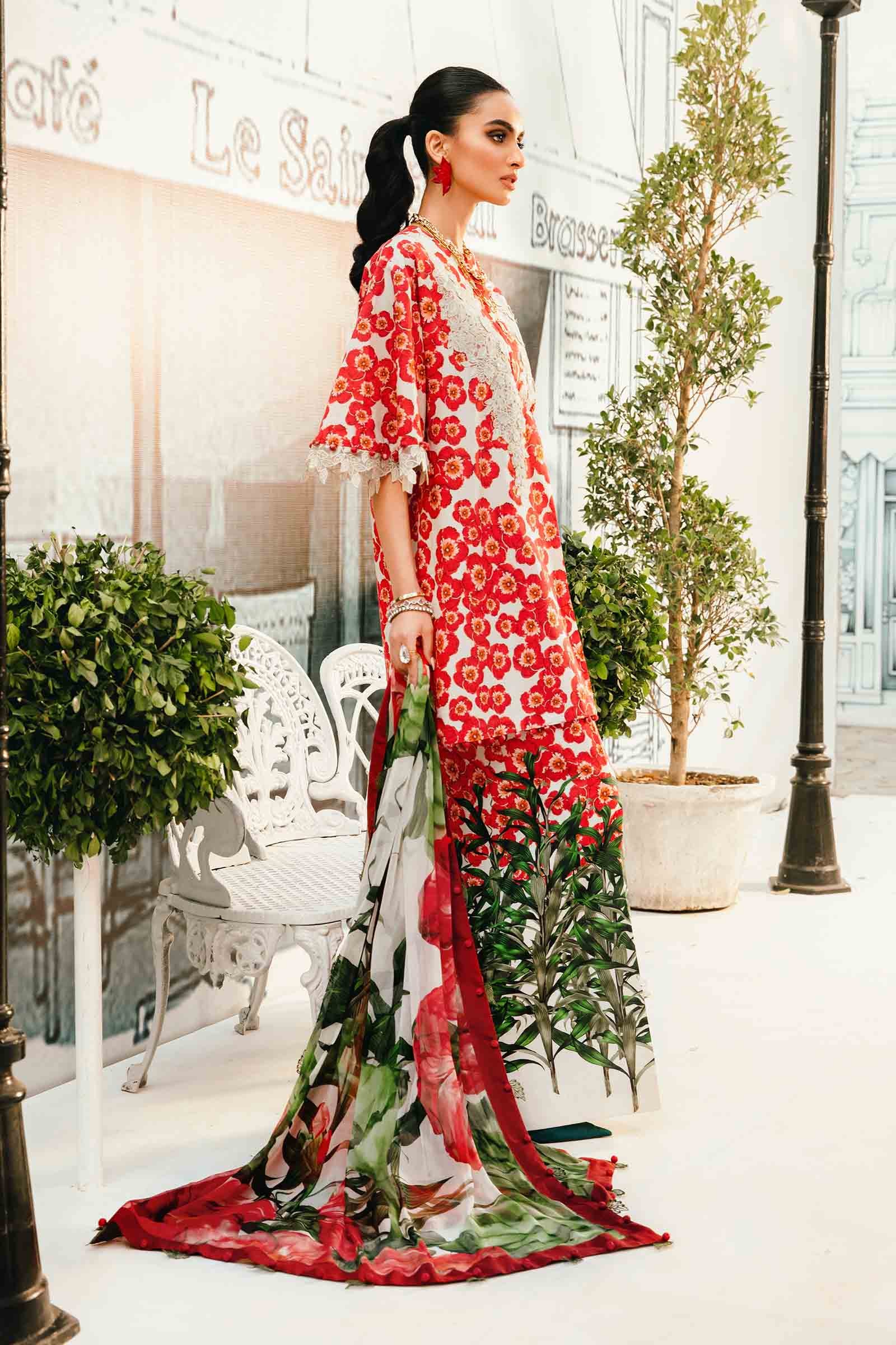 3 Piece Unstitched Embroidered Lawn Suit | MPT-2606-B - Image 5