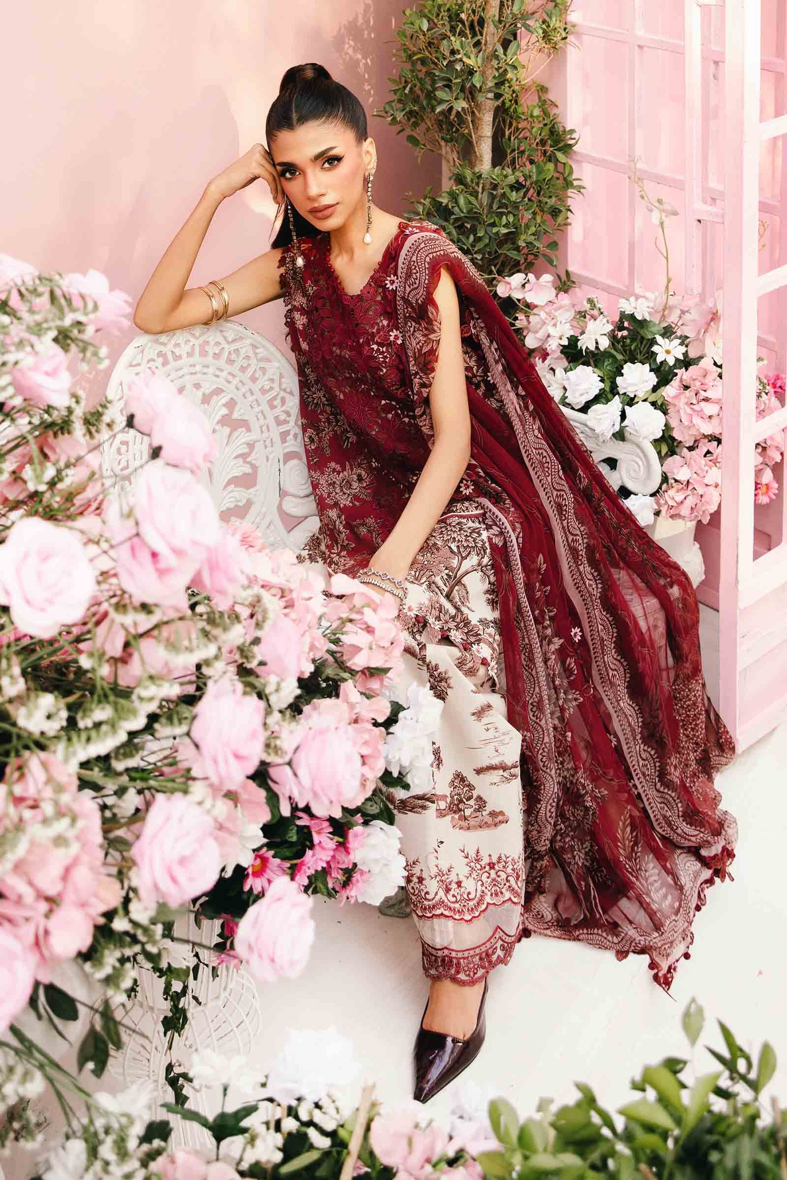 3 Piece Unstitched Embroidered Lawn Suit | MPT-2608-A - Image 4