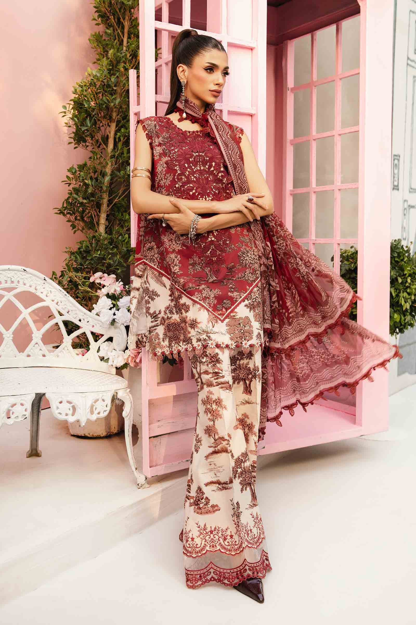 3 Piece Unstitched Embroidered Lawn Suit | MPT-2608-A - Image 5