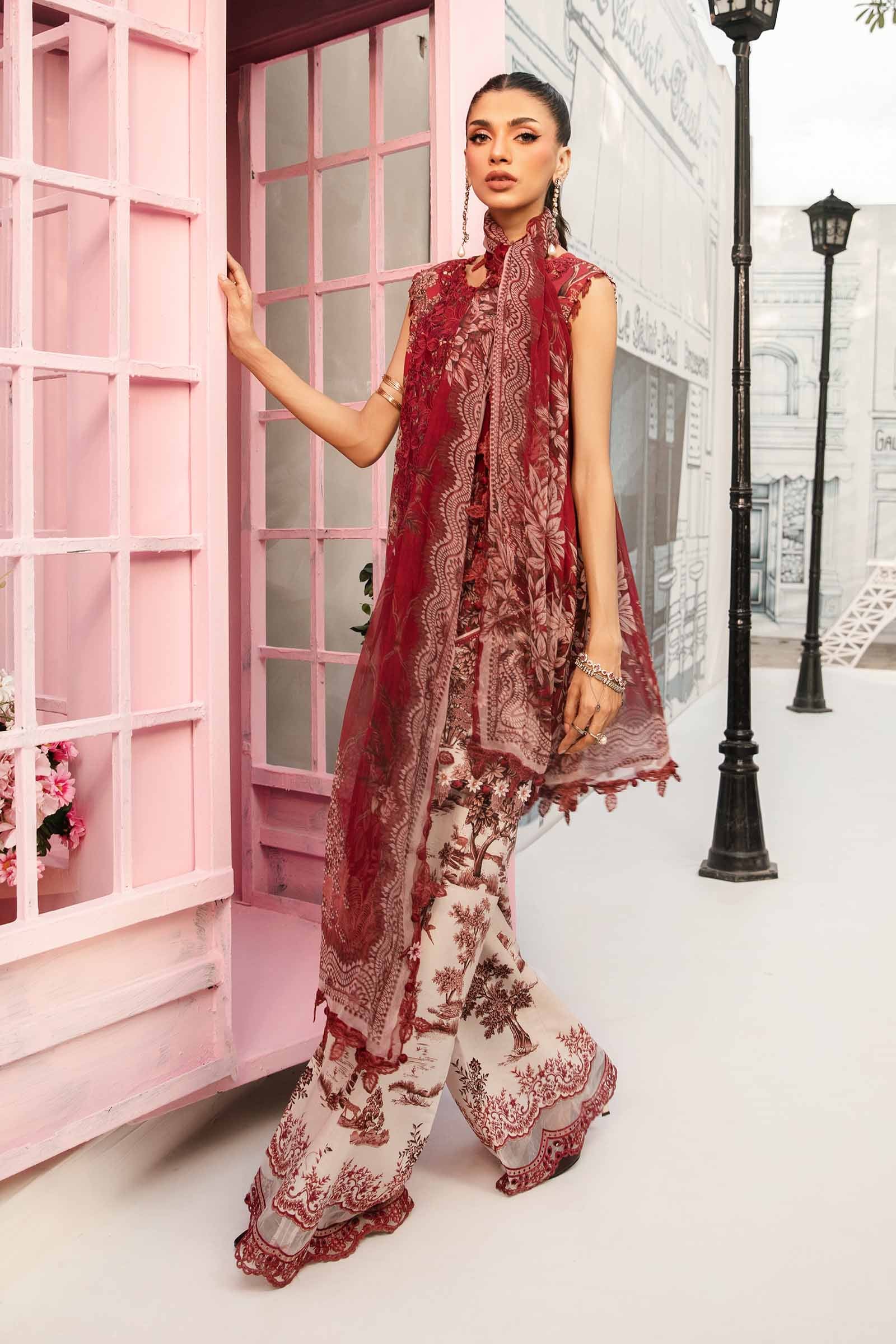 3 Piece Unstitched Embroidered Lawn Suit | MPT-2608-A - Image 6