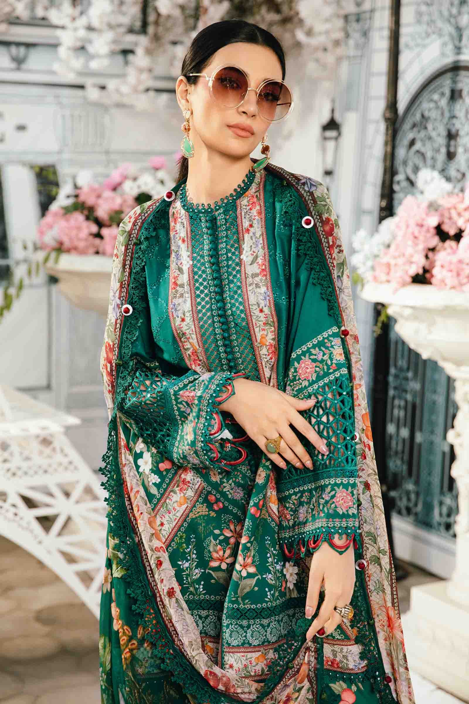 3 Piece Unstitched Embroidered Lawn Suit | MPT-2610-A - Image 4