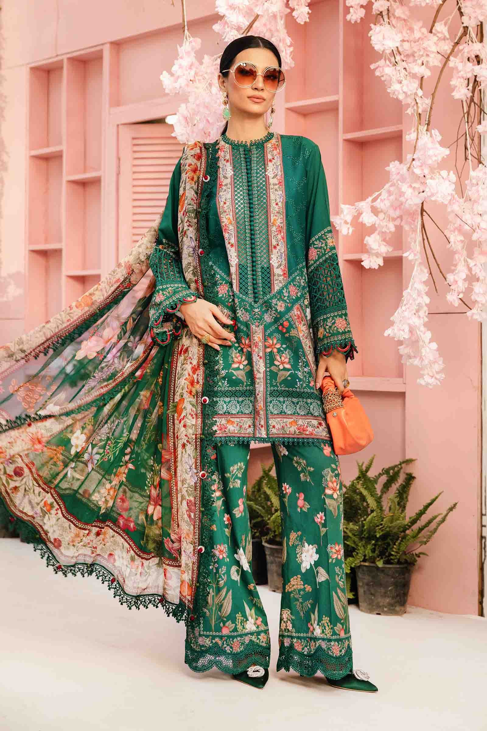 3 Piece Unstitched Embroidered Lawn Suit | MPT-2610-A - Image 7