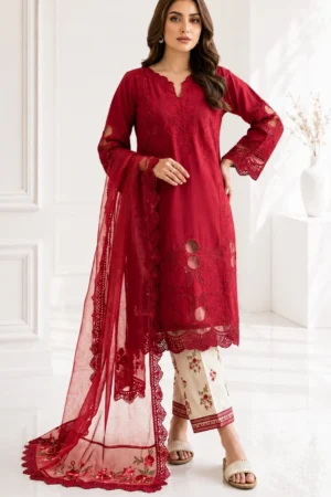 Sakura | 3 – Piece Embroidered Lawn | (Stitched)
