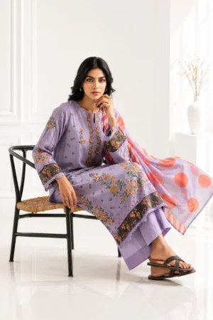 Lavender Bloom | 3 – Piece Embroidered Lawn | (Stitched)