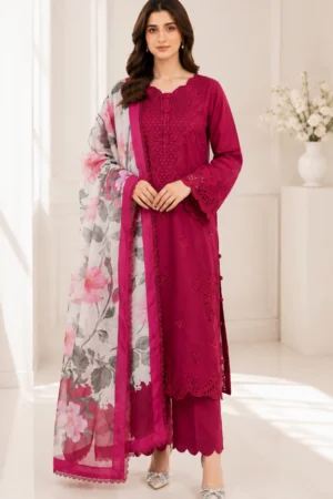 Sheeren | 3 – Piece Embroidered Lawn | (Stitched)