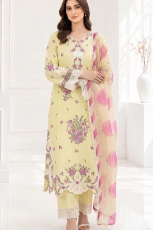 Mushk | 3 – Piece Embroidered Lawn | (Stitched)