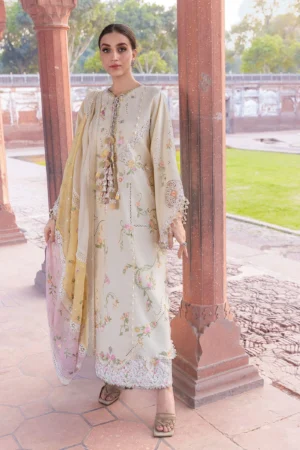 Flow By Crimson | 3-Piece Digital Embroidered Suit | (Unstitched) MANIFESTED MEADOWS - D7A