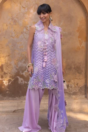 Flow By Crimson | 3-Piece Digital Embroidered Suit | (Unstitched) OMBRE LOVE - D8B