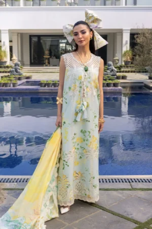 Flow By Crimson | 3-Piece Digital Embroidered Suit | (Unstitched) TROPIC TEASE - D4B