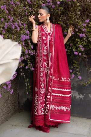 Flow By Crimson | 3-Piece Digital Embroidered Suit | (Unstitched) A HANDMADE TALE-D5A