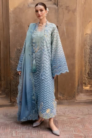 Flow By Crimson | 3-Piece Digital Embroidered Suit | (Unstitched) OMBRE LOVE - D8A